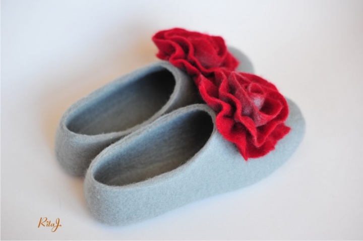 Veltinio šlepetės /wool felted slippers