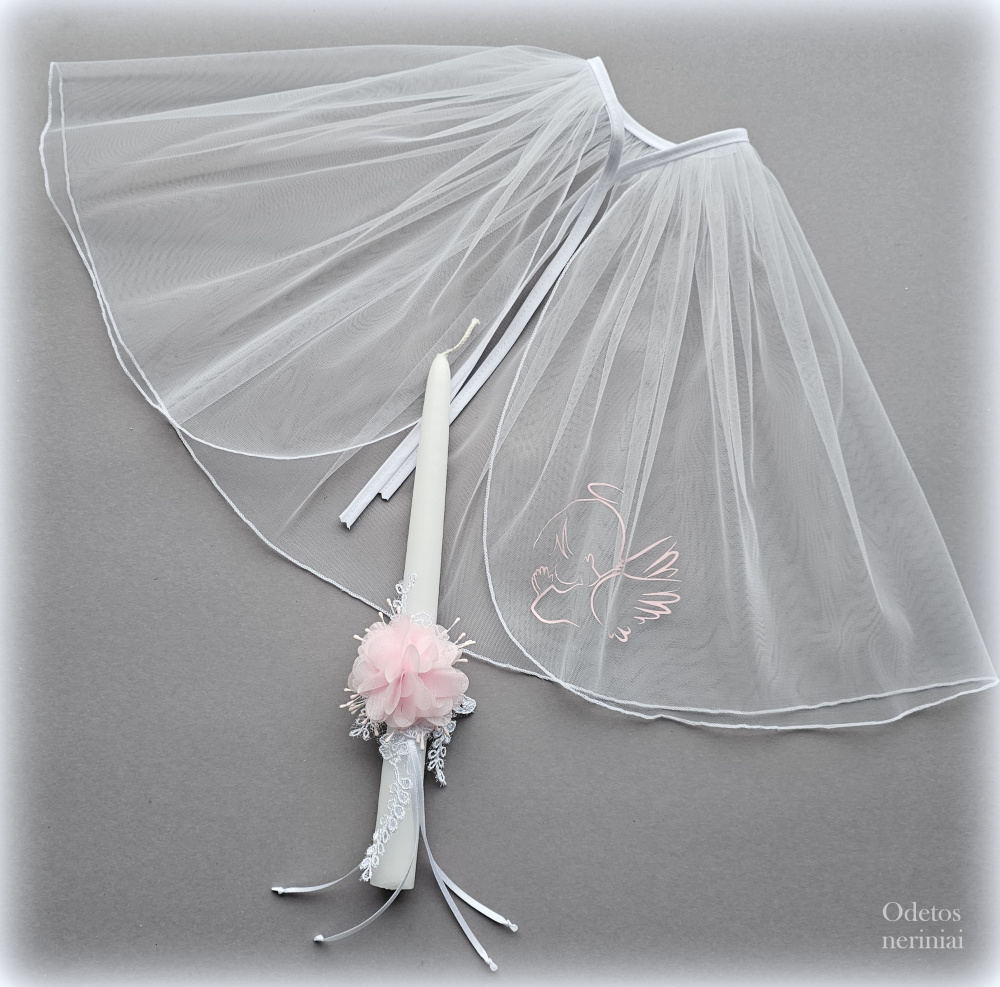 Krikstynu skraiste-Rožančius- Krikšto žvakė Angelas