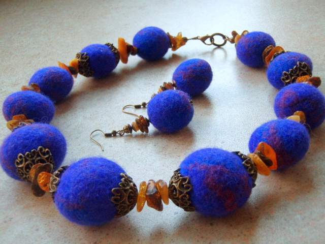 "Blue style with amber"