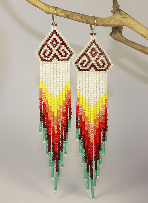 Indėnų stiliaus auskarai iš biserio