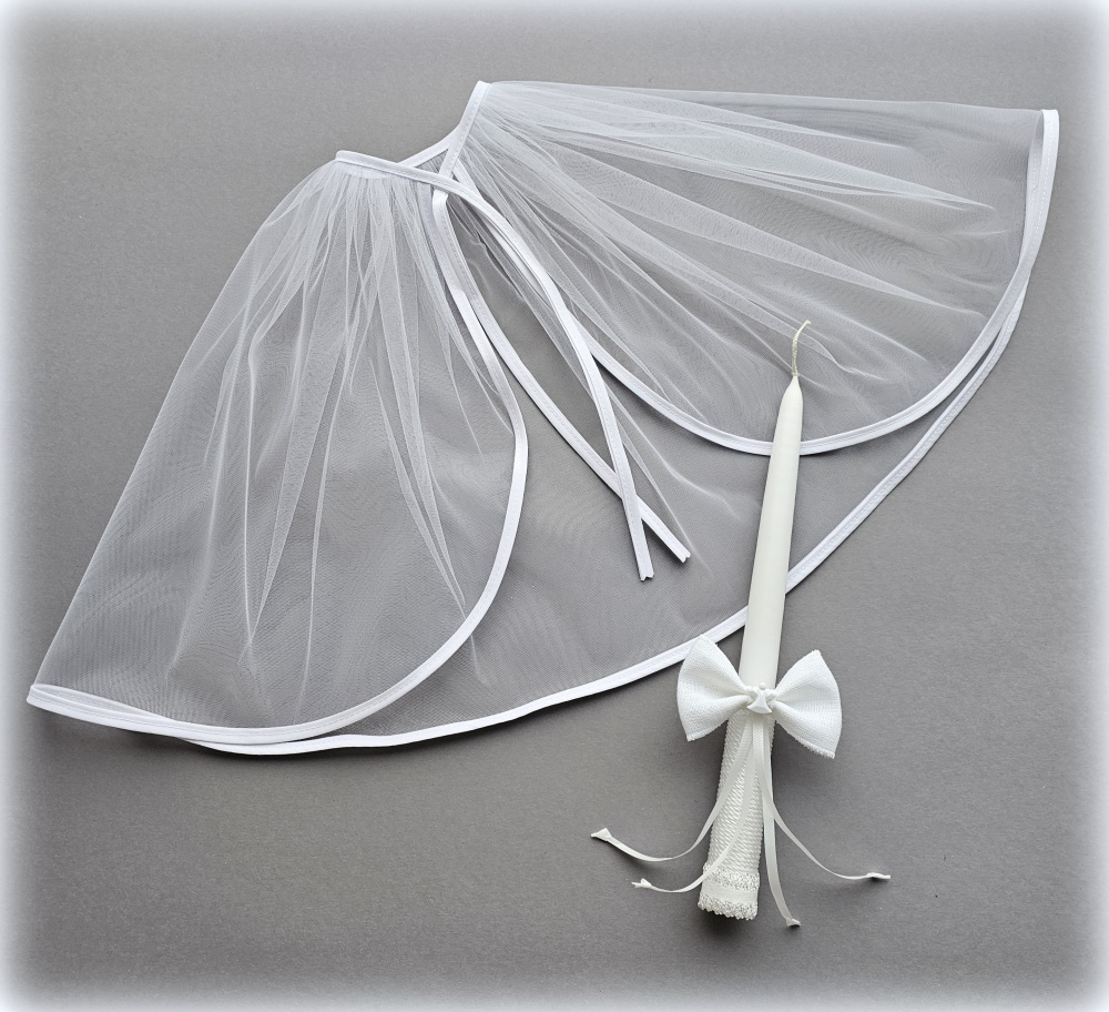 Krikšto skraiste-Rožančius- Krikšto žvakė