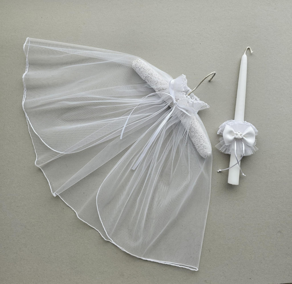 Krikšto skraiste-Rožančius- Krikšto žvakė