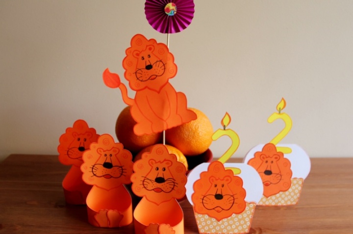 Vaikų gimtadienio dekoracijos Liūtukai