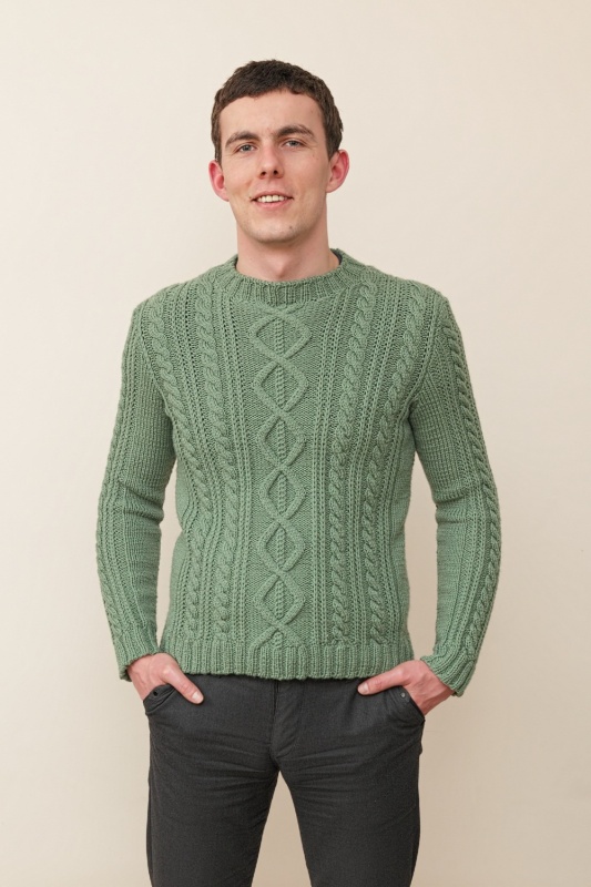 Žalsvas vyriškas megztinis