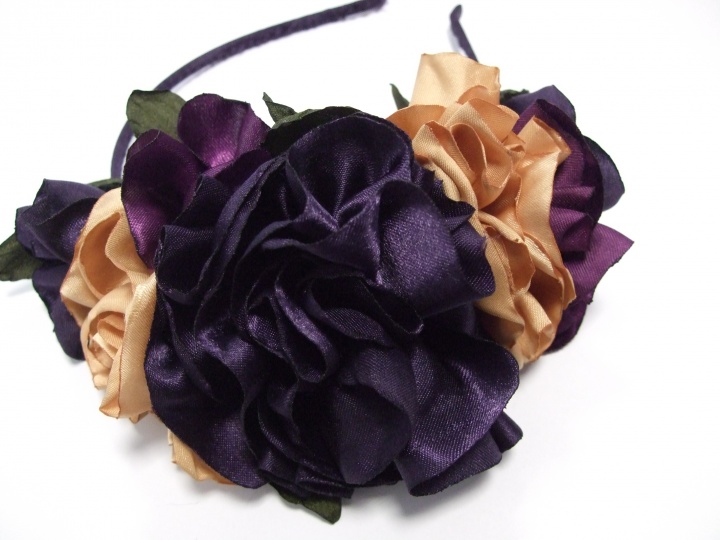 Lankelis plaukams violetinis iš gėlių