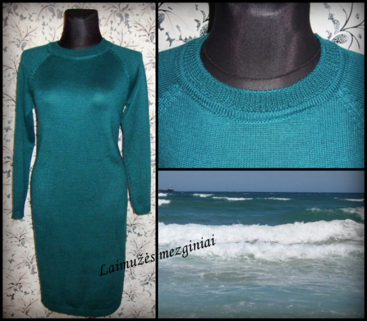 Jūros bangos spalvos suknelė