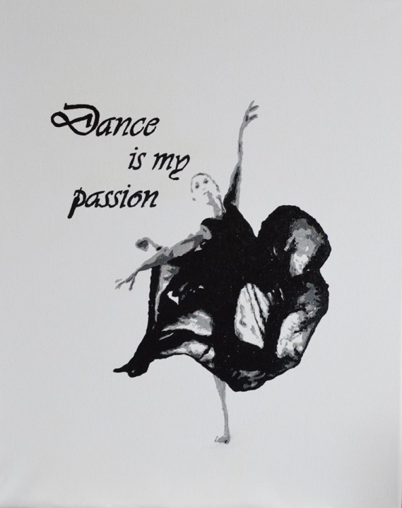 Pop art stiliaus tapyba ­,,Dance is my passion"