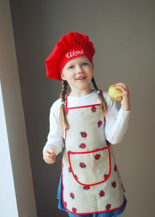Vaikiška virtuvės prijuostė ir kepurė