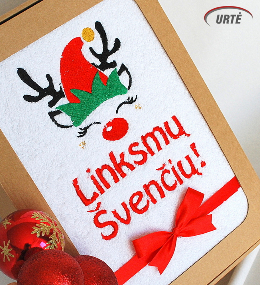 Mažasis elfas - Kalėdinių dovanėlių idėja - siuvinėtas rankšluostis
