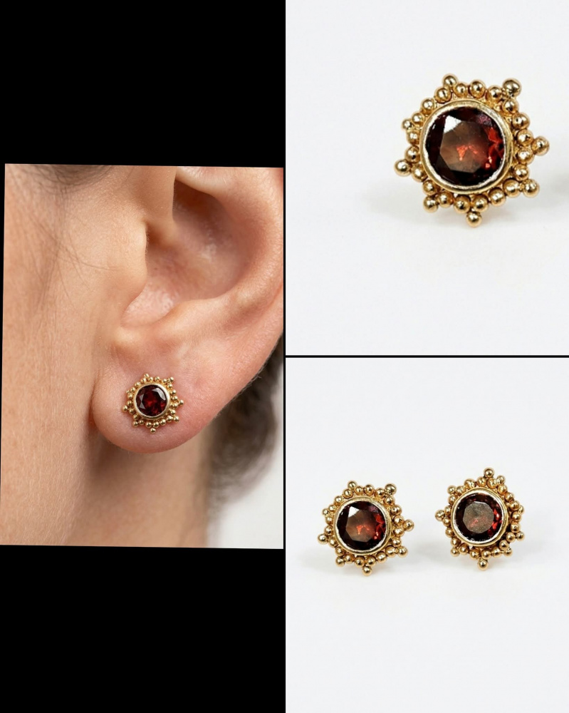 Auskarai su granatais