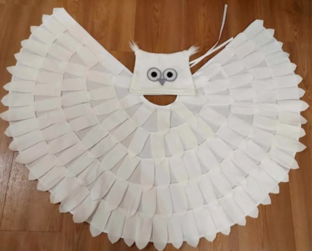 Baltos pelėdos, pelėdžiuko, apuoko karnavalinis kostiumas