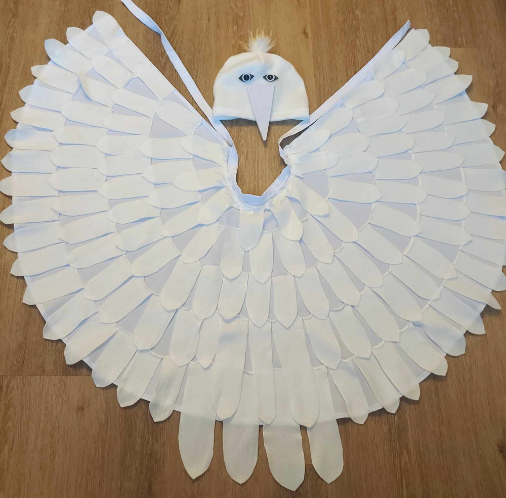 Baltos varnos, balto paukščio karnavalinis kostiumas