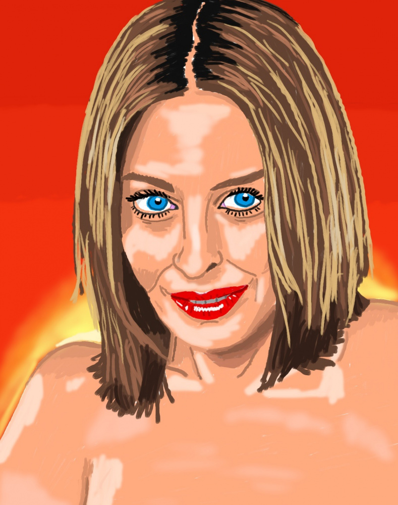 Dainininkės Kylie Minogue labai seksualus portretas