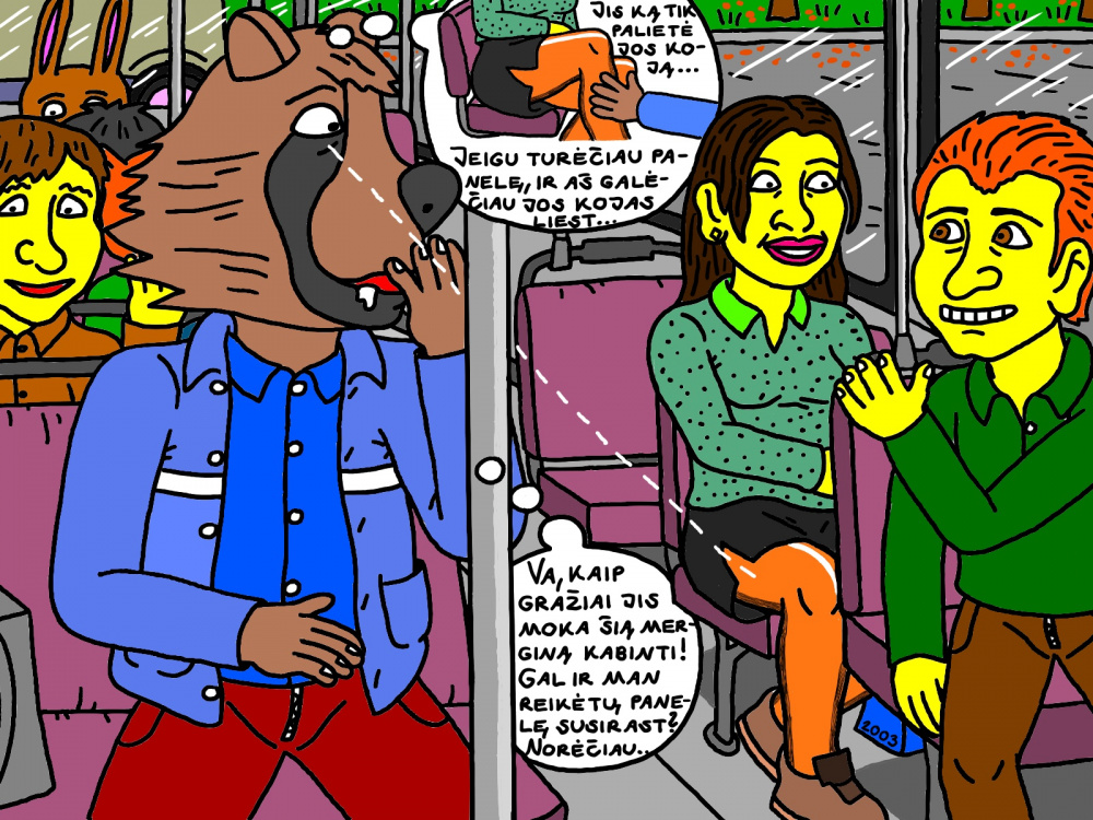 Ingridos nekenčiamas mokinys Usūrinis autobuse važiuodamas namo užsižiūrėjo į merginą Moncę ir užsisvajojo