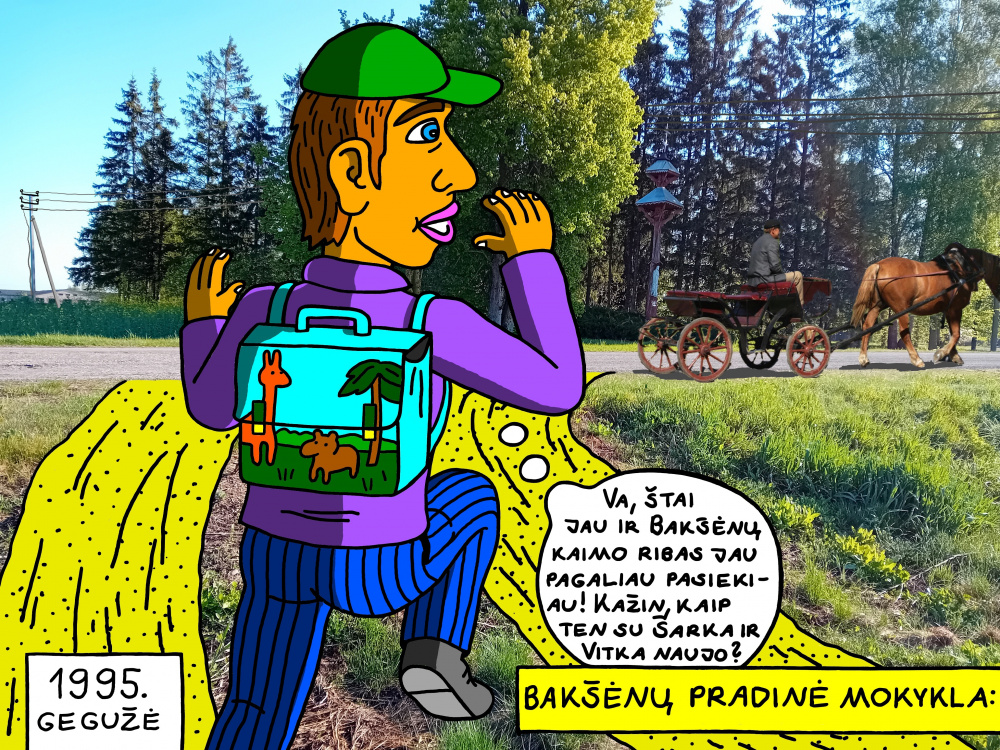 Kelias į pradinę mokyklą Bakšėnuose, paskutinįjį jos lankymo mėnesį 2