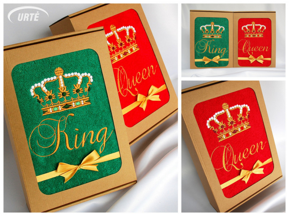 King / Queen - siuvinėti rankšluosčiai
