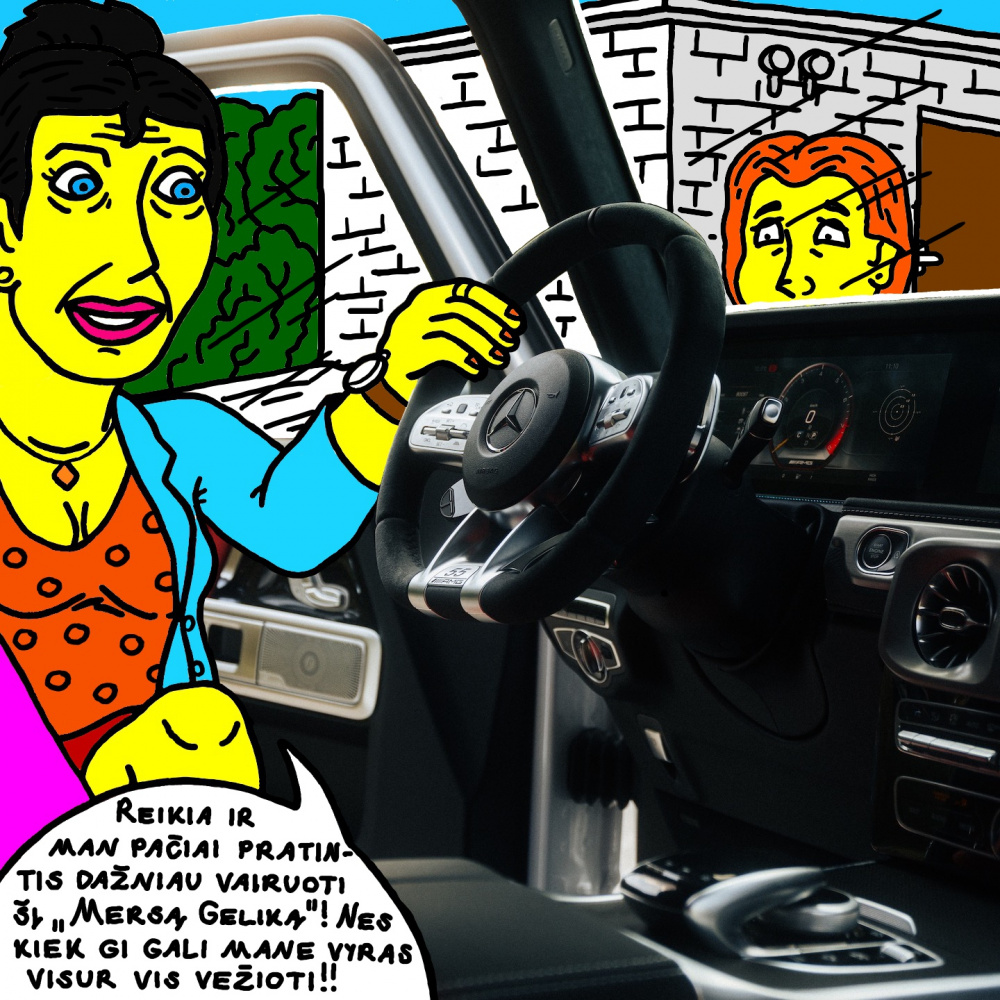 Ksena Katinienė pratinasi ir pati vis dažniau vairuoti "Mersą Geliką", priklausantį jos vyrui
