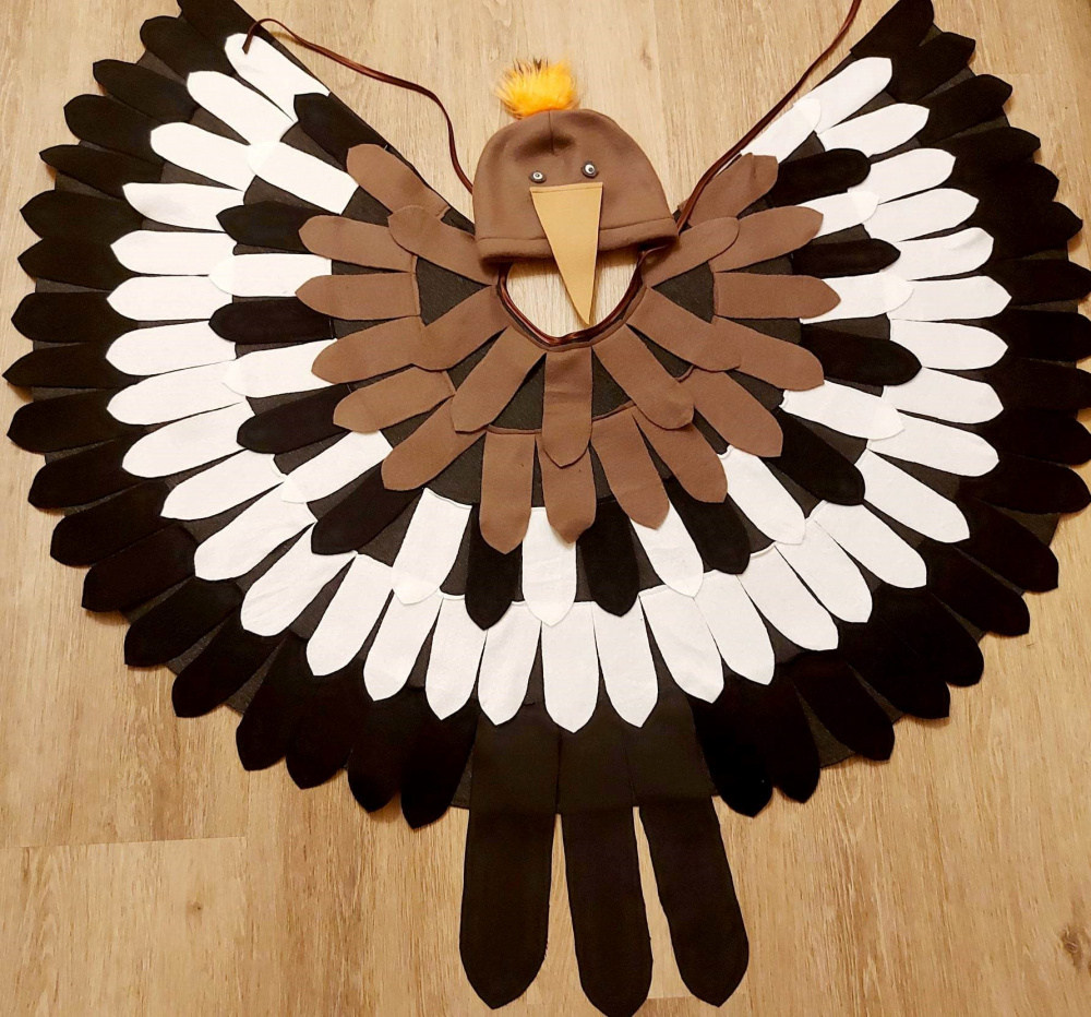 Kukučio, paukščio karnavalinis kostiumas vaikams