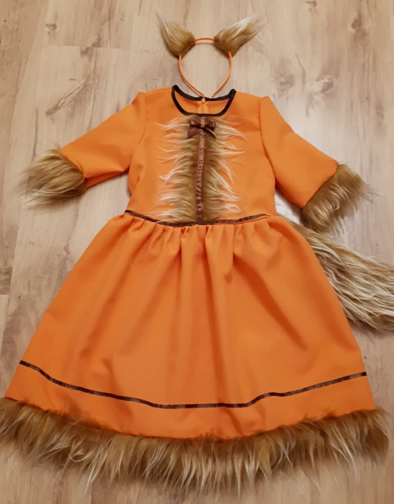Lapės, laputės karnavalinis kostiumas mergaitei 124-128