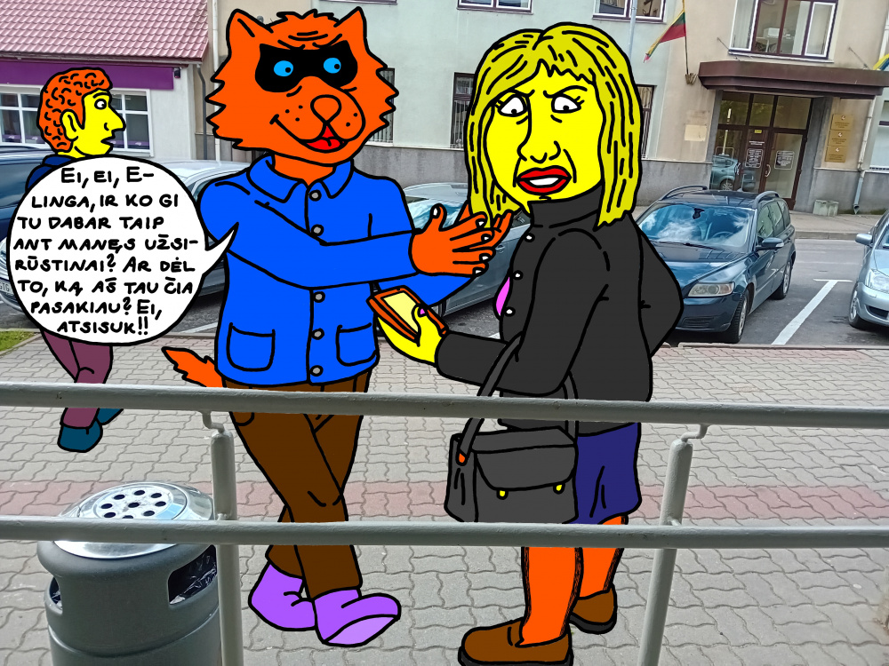 Mėlynakio Lakišiaus ir Elingos susitikimo mieste vieta, kur jiedu abu nelauktai susipyko
