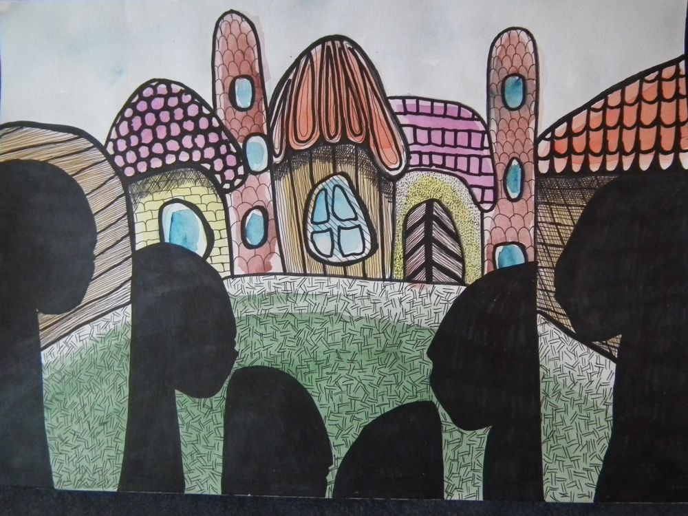 Paveikslas "Miestas. Pokalbis1"