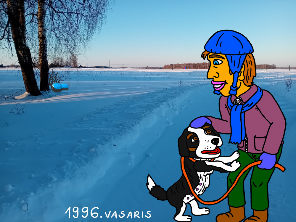 Prisiminimas apie vieną tikrai žvarbią vasario popietę lauke, su mylima kalaite Muse