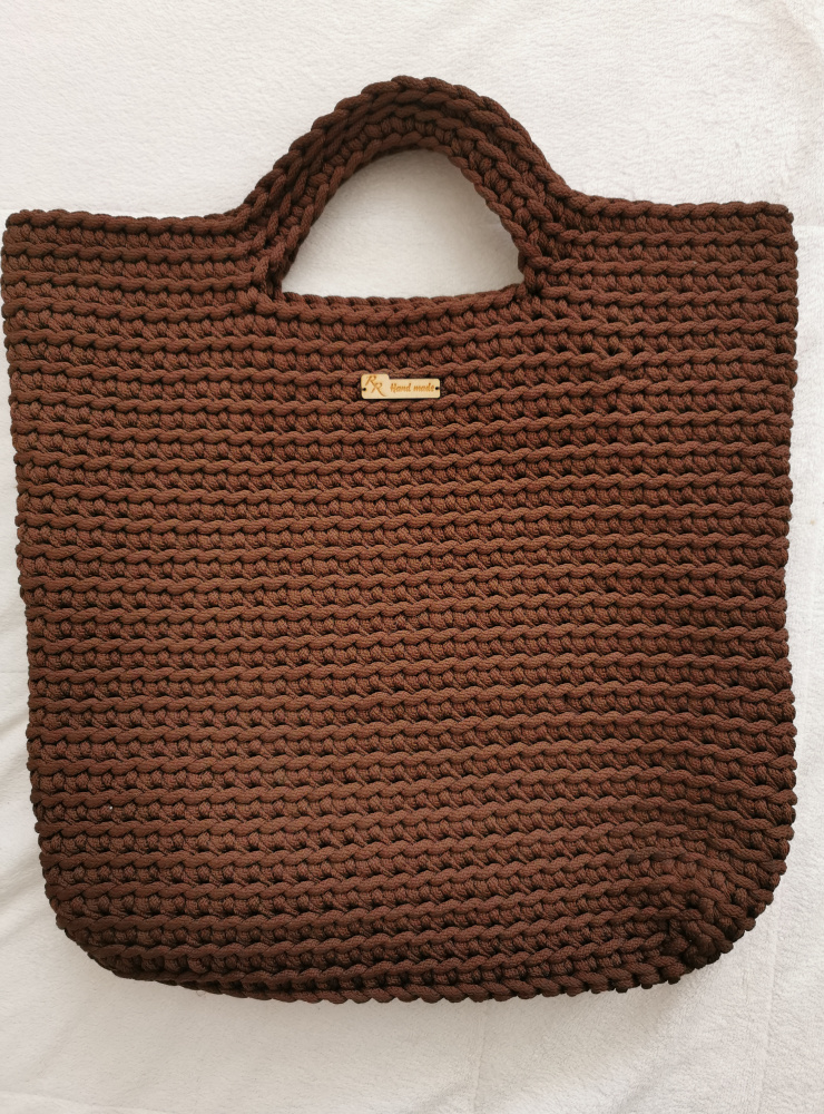 Rankų darbo nerta rankinė-terba iš virvės