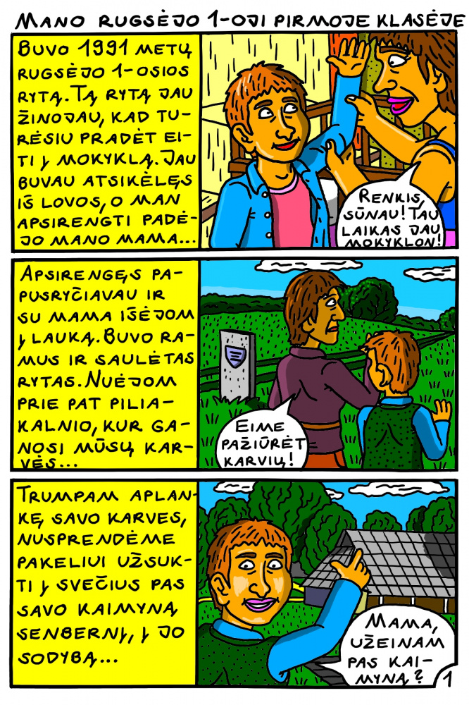 Rugsėjo pirmosios prisiminimai mano pirmoje klasėje, Bakšėnų mokykloje