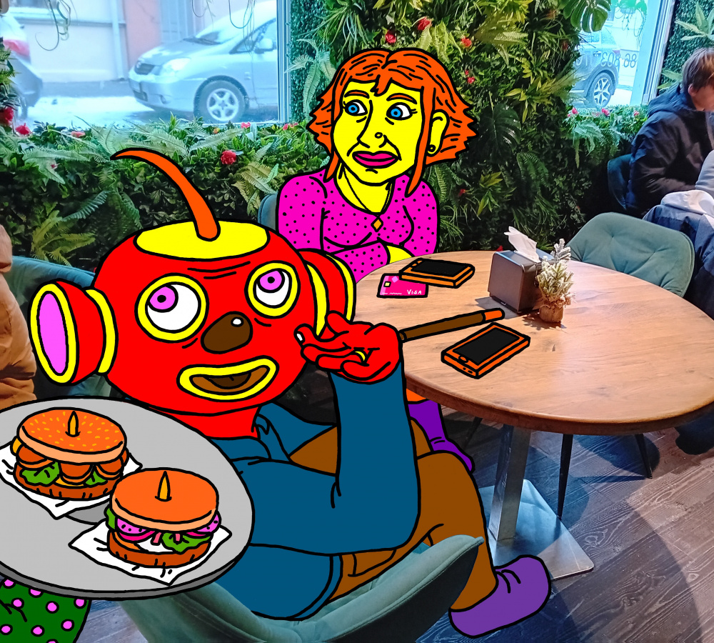 Tukurutis ir Irena užsisakė sumuštinių Panevėžio miesto greito maisto užkandinėje