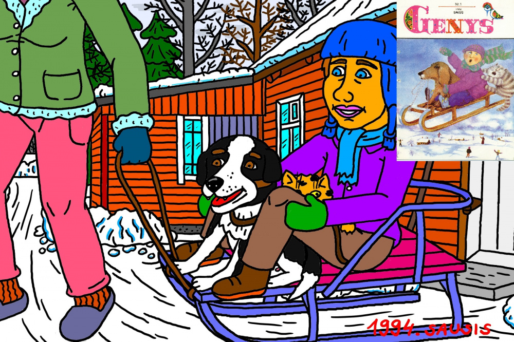 Vaikystės prisiminimas su kalaite ant rogučių kieme, prieš pat gaunant naują "Genį"