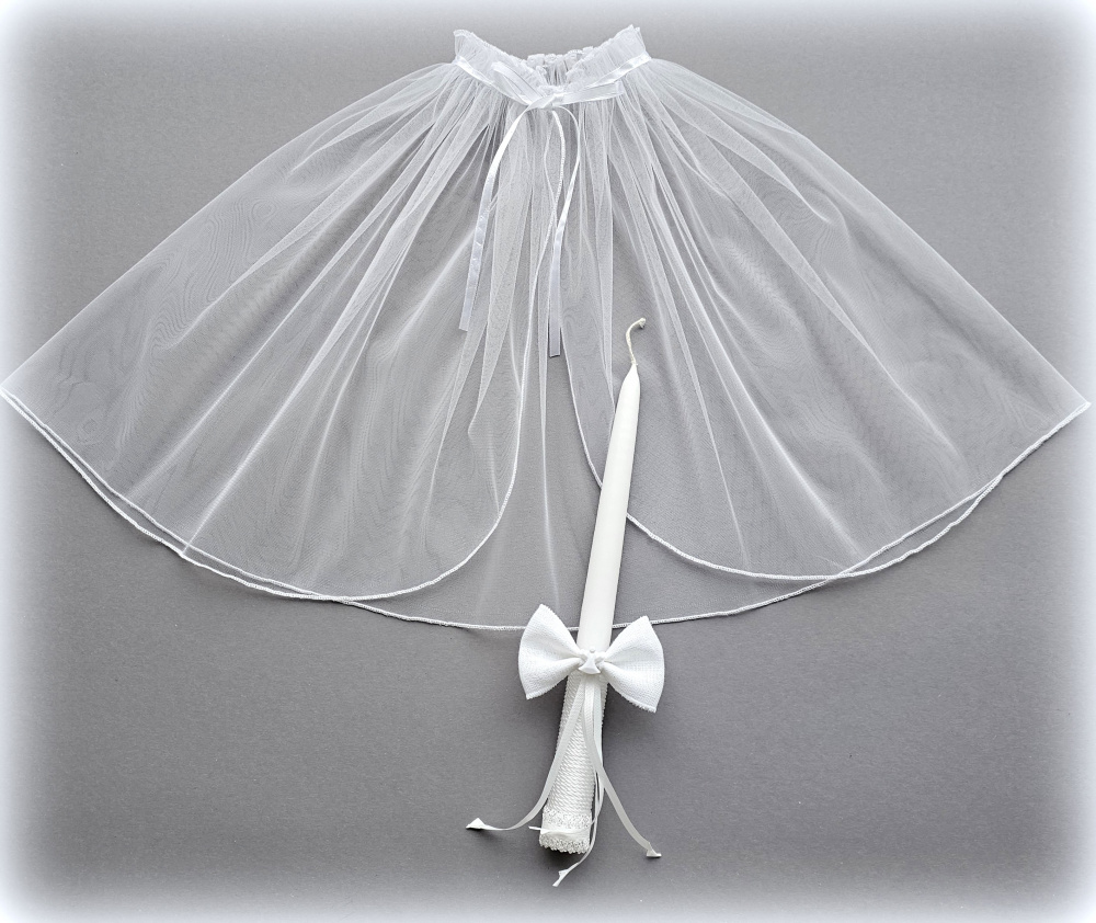 Vardinė krikšto skraistė krikštynų žvakė