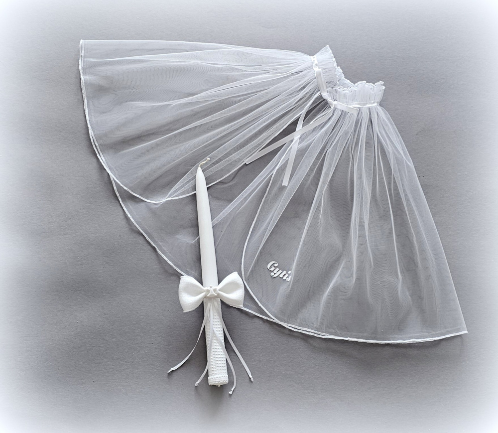 Vardinė krikšto skraistė krikštynų žvakė