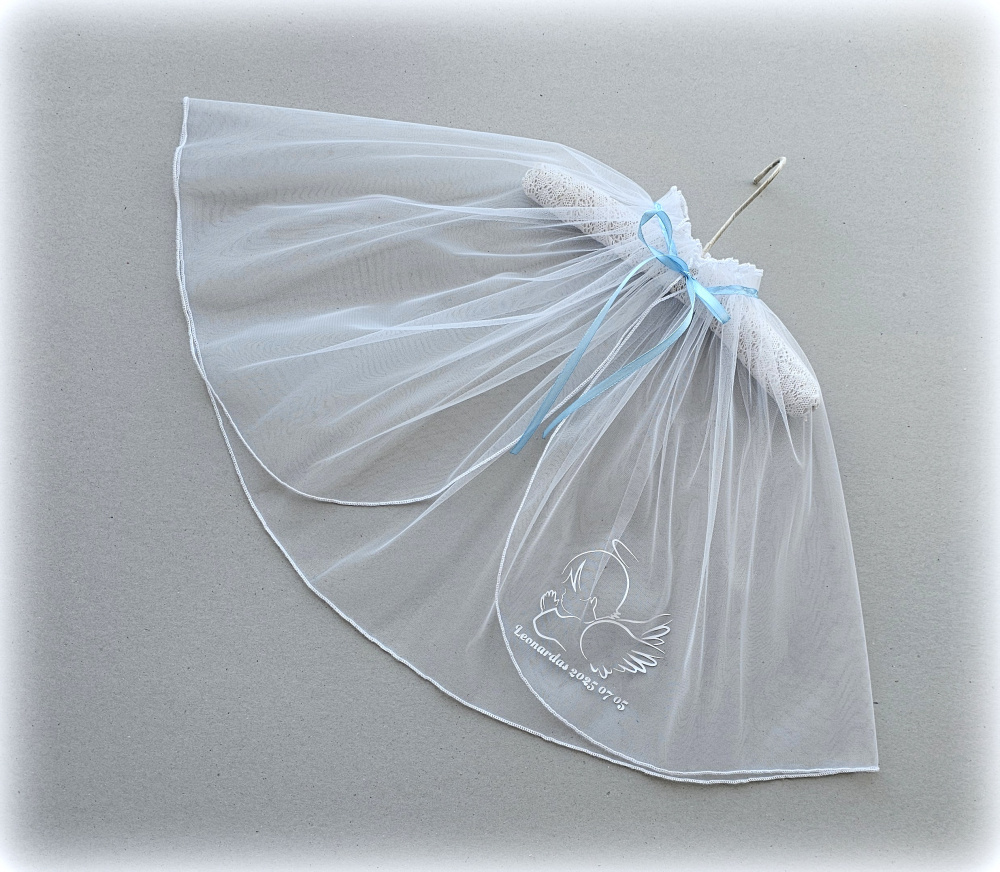 Vardinė krikšto skraistė krikštynų žvakė