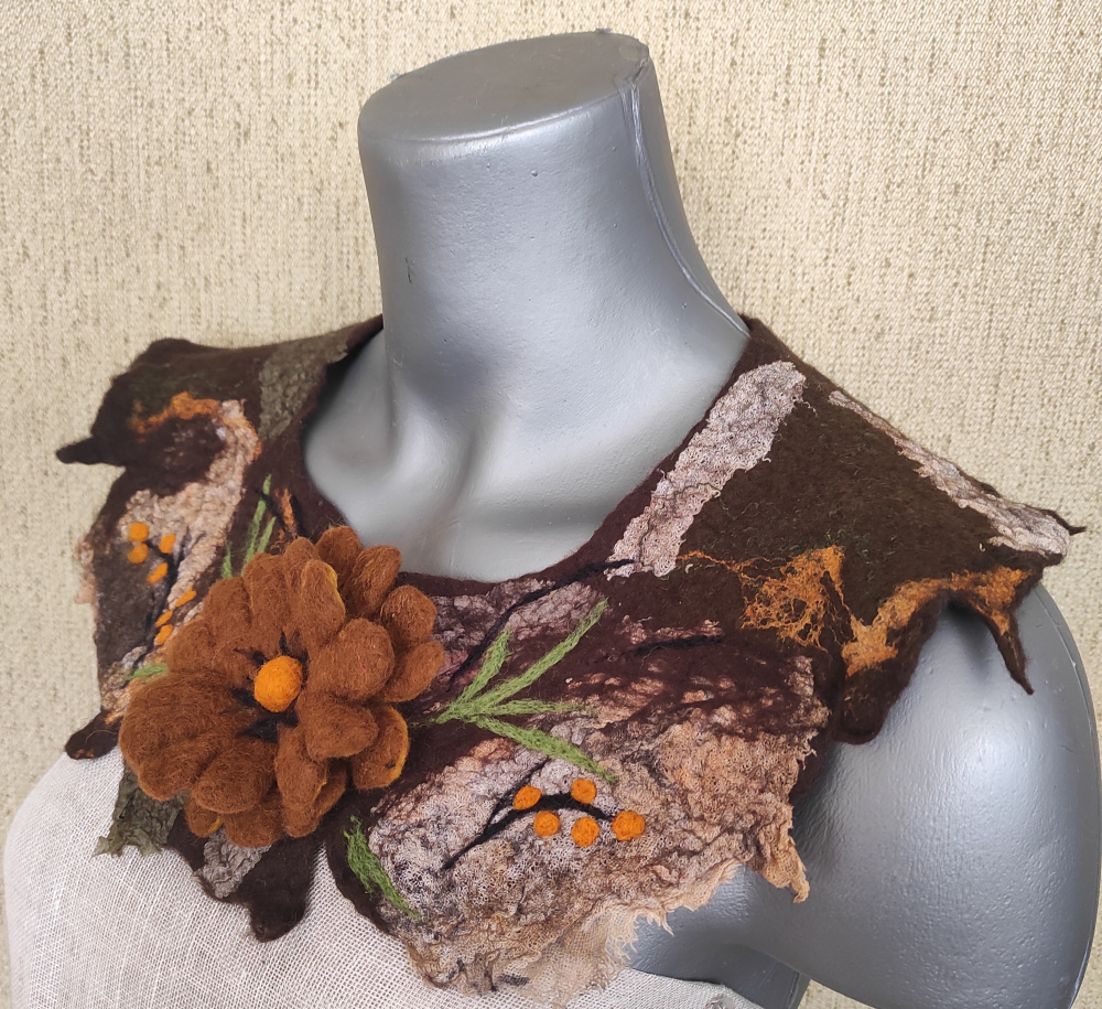 Velta apykaklė " Žemės spalvos"