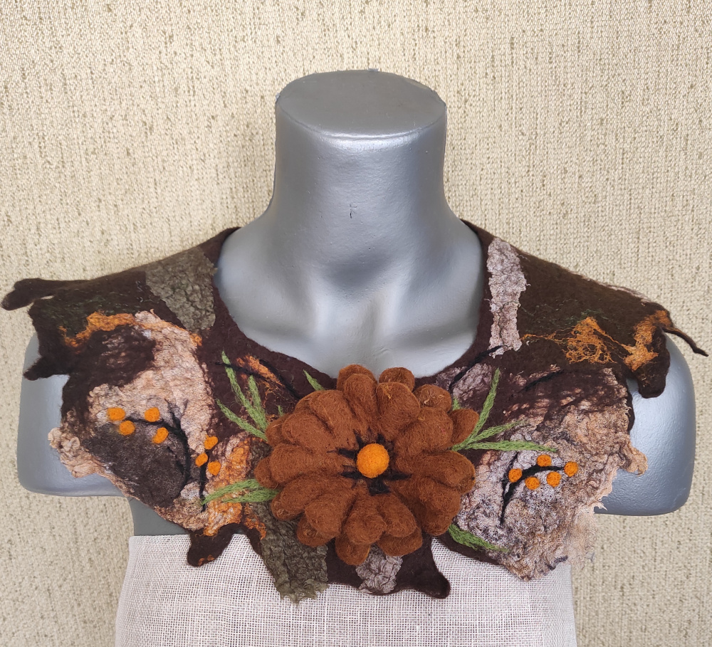 Velta apykaklė " Žemės spalvos"