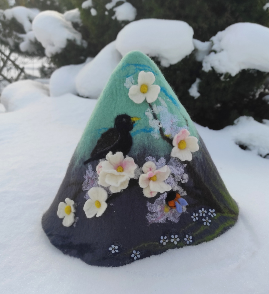 Velta pirties kepurė "Pavasario žiedas"