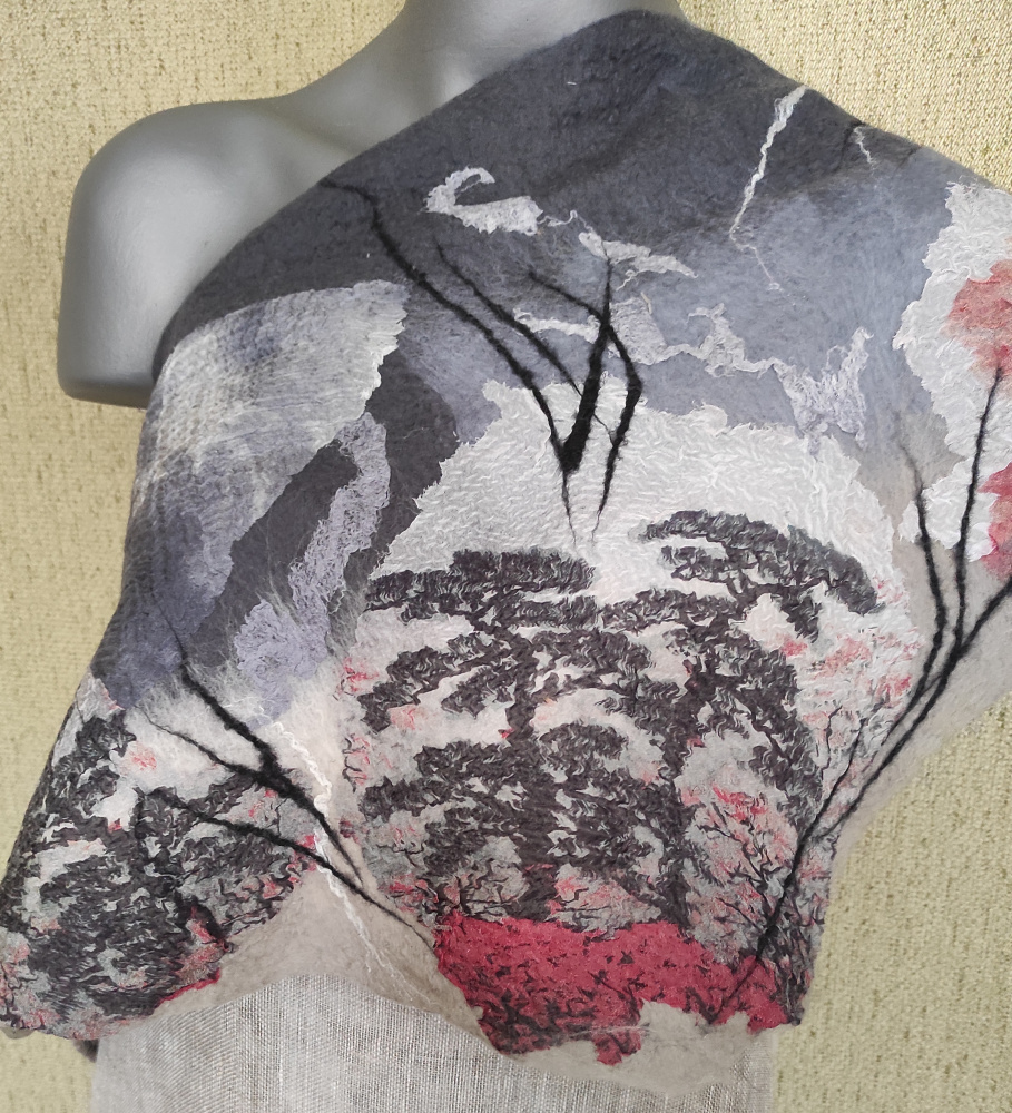 Veltinio šalikas " Medžiai "