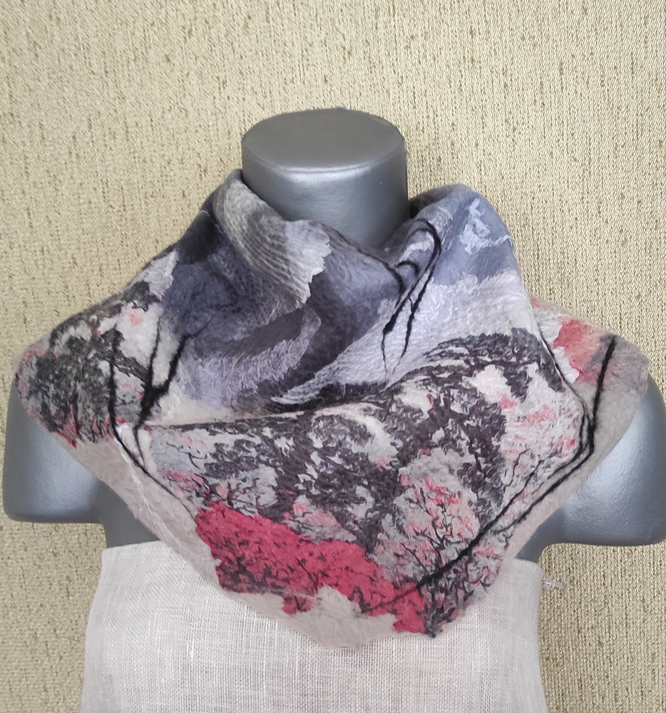 Veltinio šalikas " Medžiai "