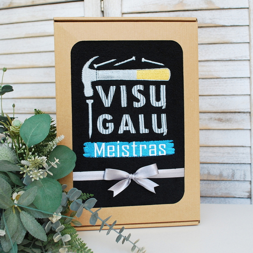 VISŲ GALŲ MEISTRAS - siuvinėtas rankšluostis - meistrui