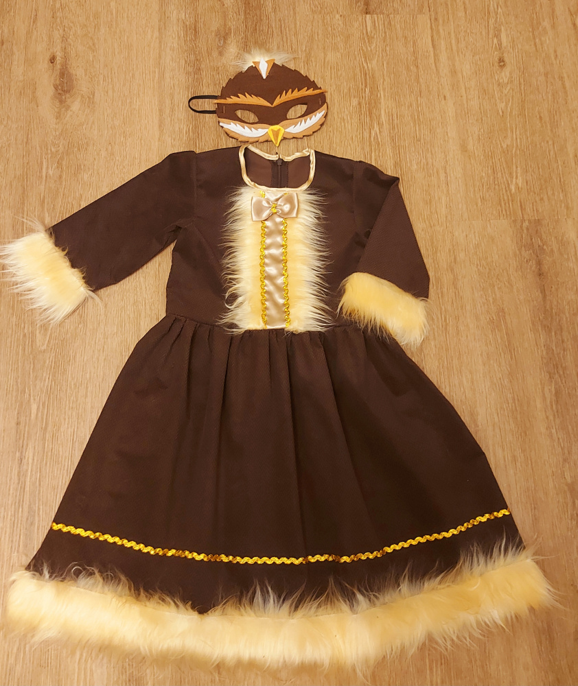 Žvirblio, žvirbliukės, paukščiuko karnavalinis kostiumas mergaitei