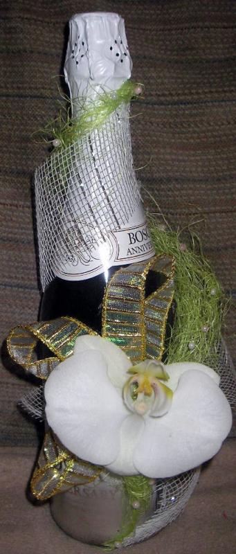 Dekoruotas šampano butelis