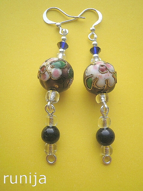 035. Swarovski, cloisonne,saulės akmuo.