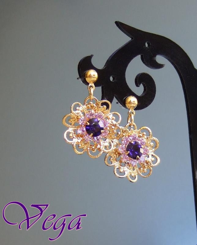 Swarovski gold flowers